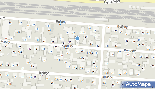 Warszawa, Kacpury Antoniego, 47, mapa Warszawy