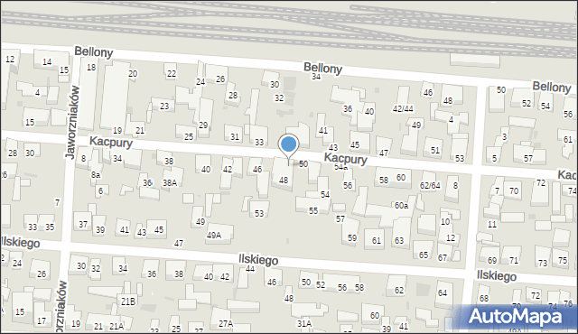 Warszawa, Kacpury Antoniego, 48a, mapa Warszawy