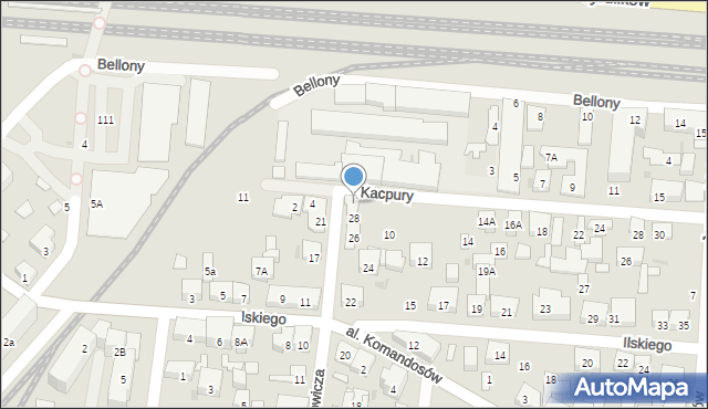 Warszawa, Kacpury Antoniego, 8, mapa Warszawy