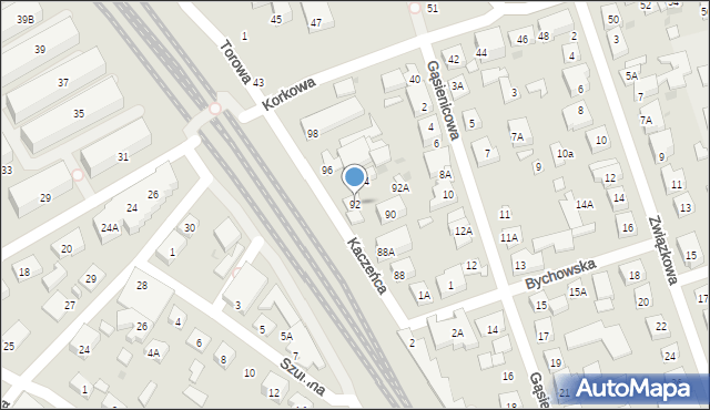 Warszawa, Kaczeńca, 92, mapa Warszawy