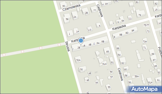 Warszawa, Karpacka, 2C, mapa Warszawy