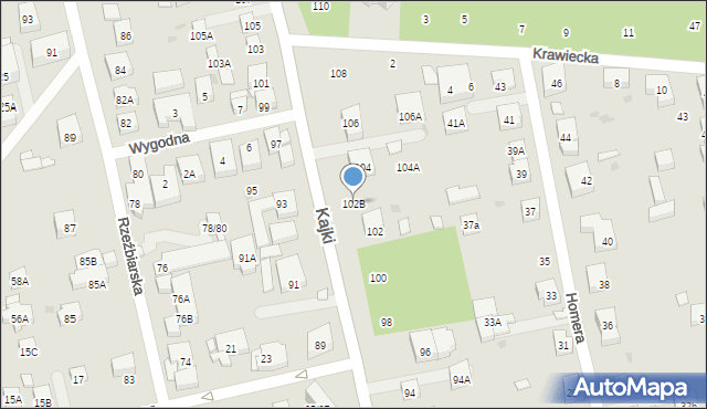 Warszawa, Kajki Michała, 102B, mapa Warszawy