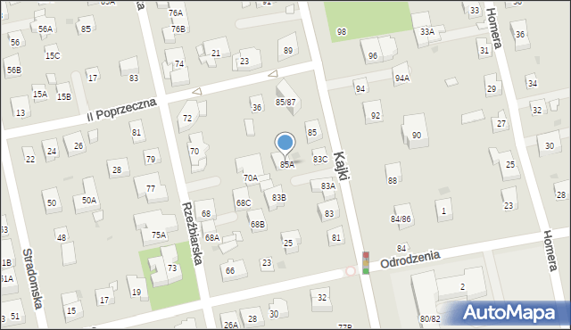 Warszawa, Kajki Michała, 85A, mapa Warszawy