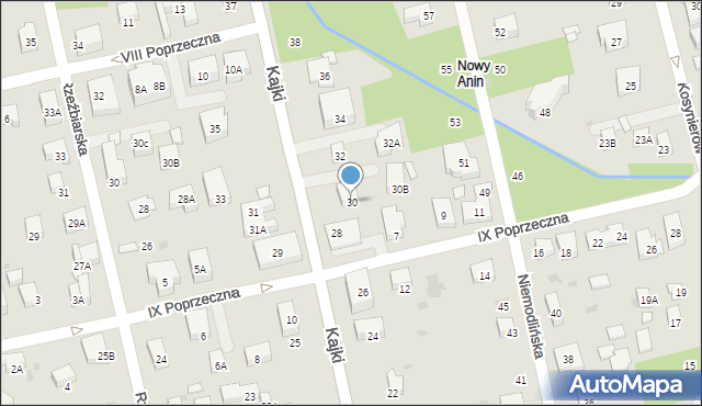 Warszawa, Kajki Michała, 30, mapa Warszawy