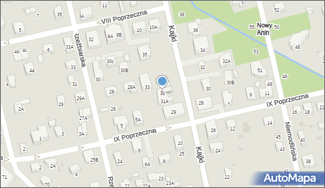 Warszawa, Kajki Michała, 31, mapa Warszawy