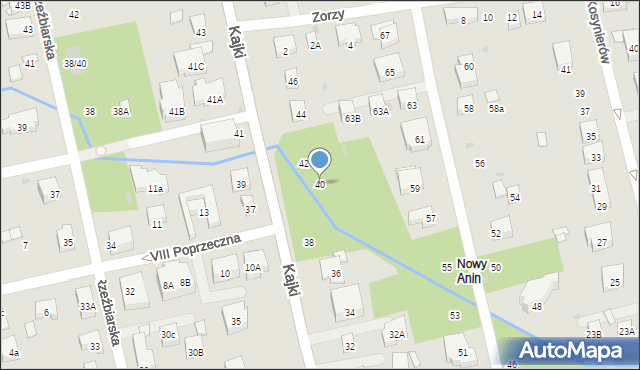 Warszawa, Kajki Michała, 40, mapa Warszawy