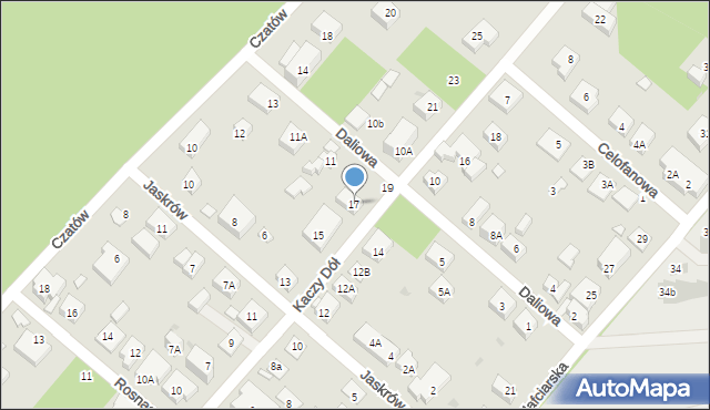 Warszawa, Kaczy Dół, 17, mapa Warszawy
