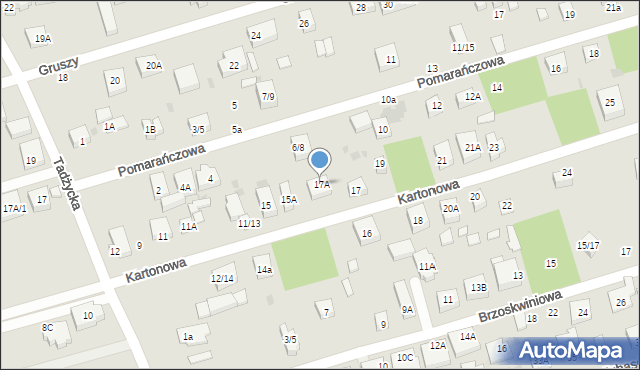 Warszawa, Kartonowa, 17A, mapa Warszawy