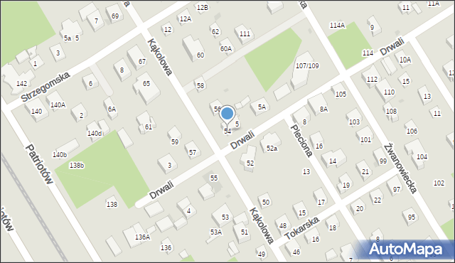 Warszawa, Kąkolowa, 54, mapa Warszawy