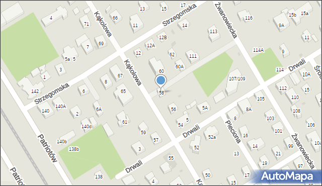 Warszawa, Kąkolowa, 58, mapa Warszawy