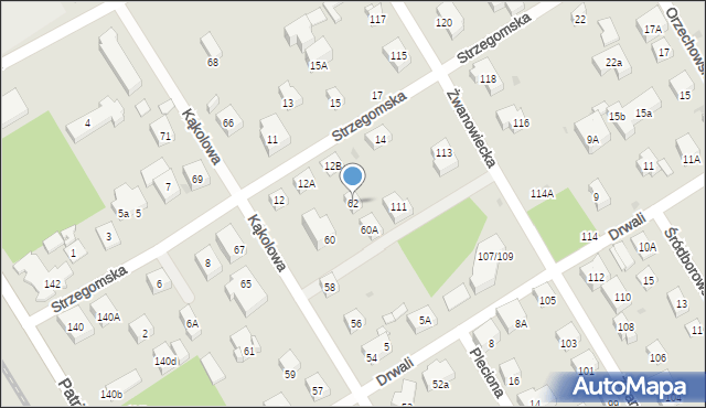 Warszawa, Kąkolowa, 62, mapa Warszawy