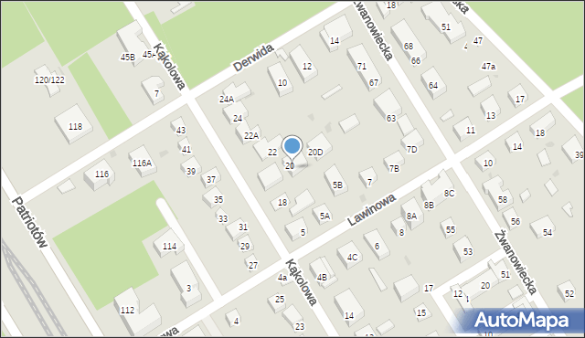 Warszawa, Kąkolowa, 20B, mapa Warszawy