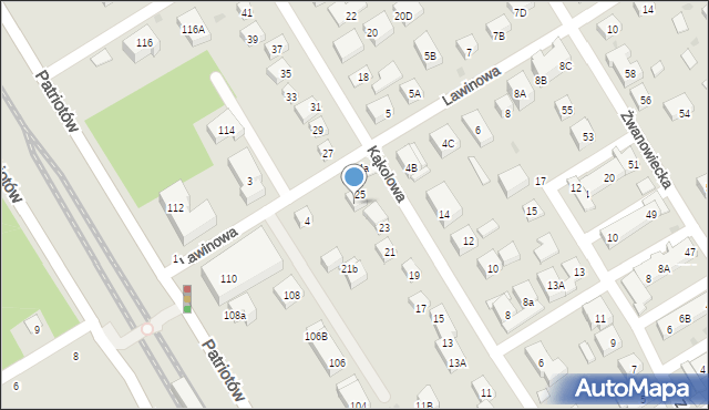 Warszawa, Kąkolowa, 25A, mapa Warszawy