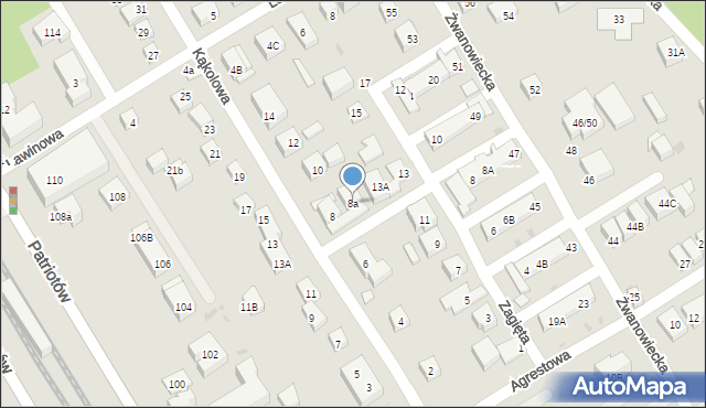 Warszawa, Kąkolowa, 8a, mapa Warszawy