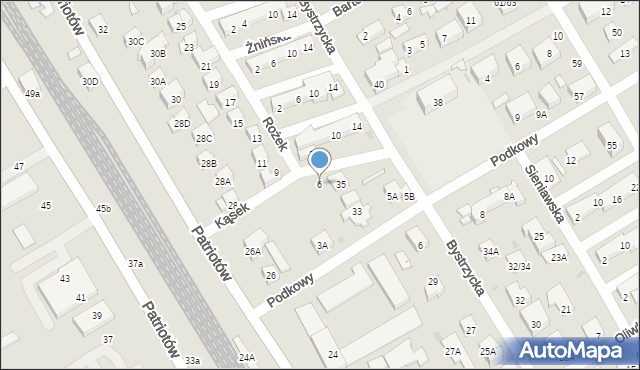 Warszawa, Kąsek, 6, mapa Warszawy