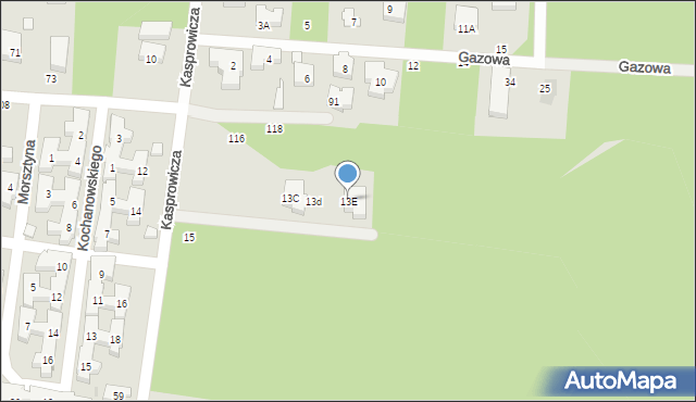 Warszawa, Kasprowicza Jana, 13E, mapa Warszawy