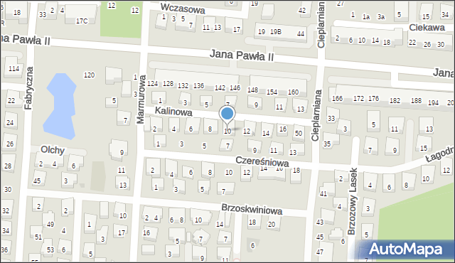 Warszawa, Kalinowa, 10, mapa Warszawy