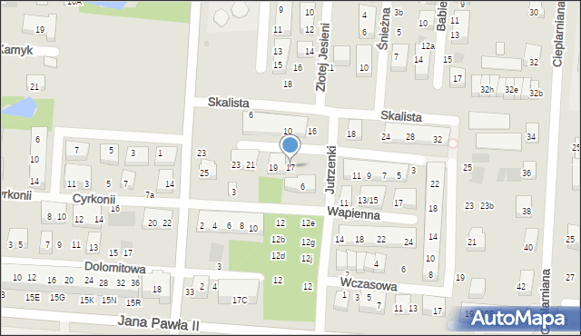 Warszawa, Kamienna, 17, mapa Warszawy