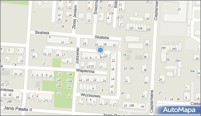 Warszawa, Kamienna, 5, mapa Warszawy