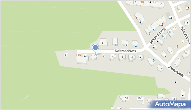 Wasilków, Kasztanowa, 11, mapa Wasilków