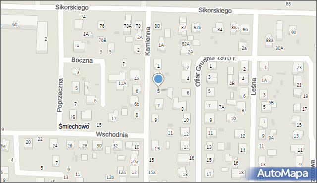 Wejherowo, Kamienna, 5, mapa Wejherowo