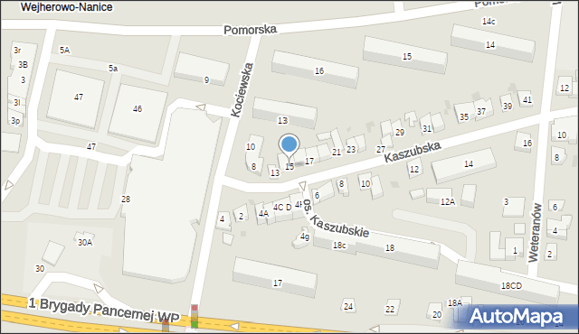 Wejherowo, Kaszubska, 15, mapa Wejherowo