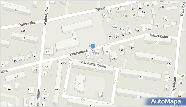 Wejherowo, Kaszubska, 20, mapa Wejherowo