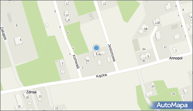 Wiązowna, Kącka, 7S, mapa Wiązowna