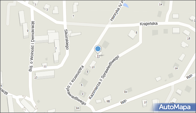 Więcbork, Kazimierza II Sprawiedliwego, 12, mapa Więcbork