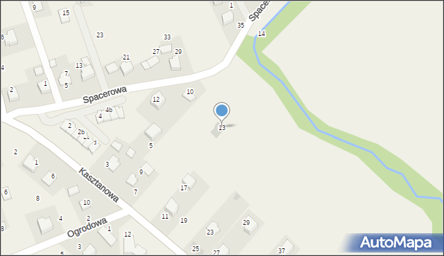 Więckowice, Kasztanowa, 13, mapa Więckowice