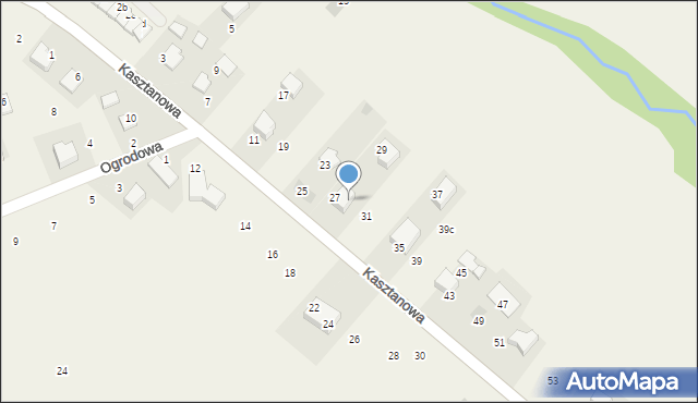 Więckowice, Kasztanowa, 27a, mapa Więckowice
