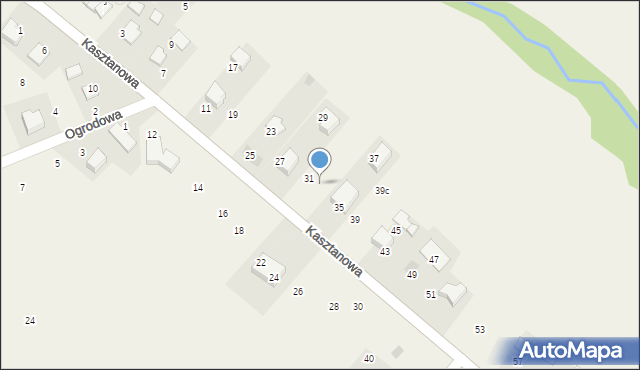 Więckowice, Kasztanowa, 33, mapa Więckowice