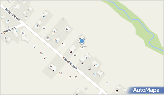 Więckowice, Kasztanowa, 39c, mapa Więckowice