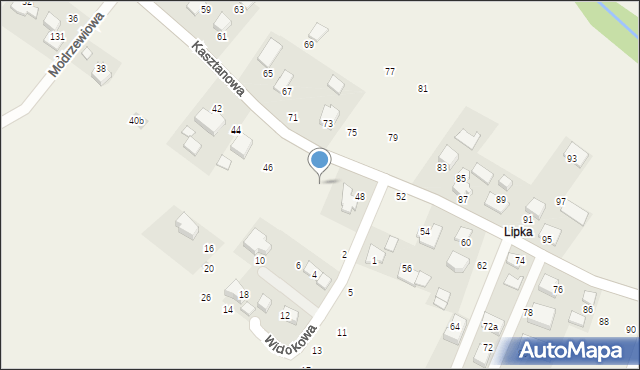 Więckowice, Kasztanowa, 48a, mapa Więckowice