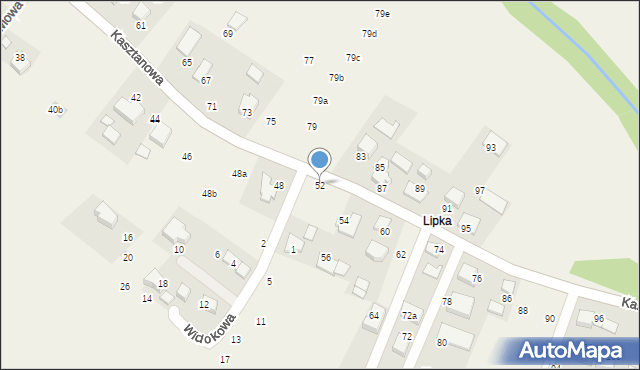 Więckowice, Kasztanowa, 52, mapa Więckowice