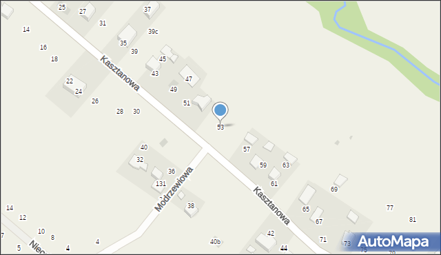 Więckowice, Kasztanowa, 53, mapa Więckowice