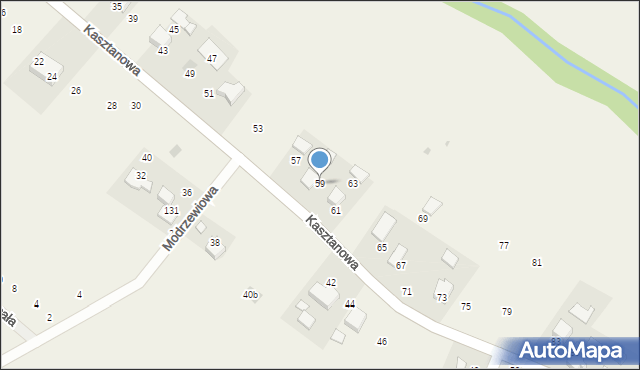 Więckowice, Kasztanowa, 59, mapa Więckowice