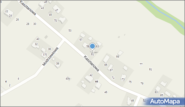 Więckowice, Kasztanowa, 61, mapa Więckowice