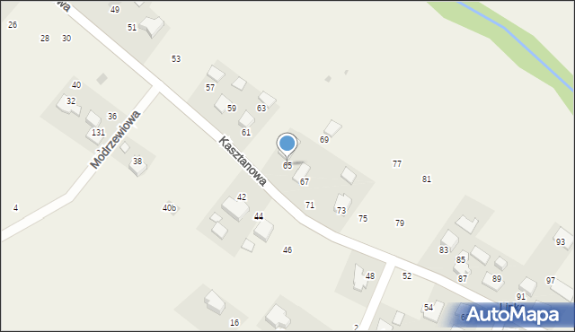 Więckowice, Kasztanowa, 65, mapa Więckowice