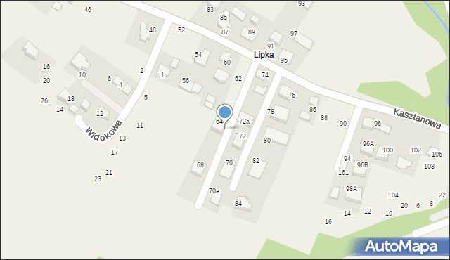 Więckowice, Kasztanowa, 66, mapa Więckowice