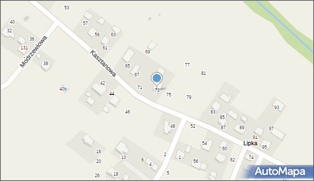 Więckowice, Kasztanowa, 73, mapa Więckowice
