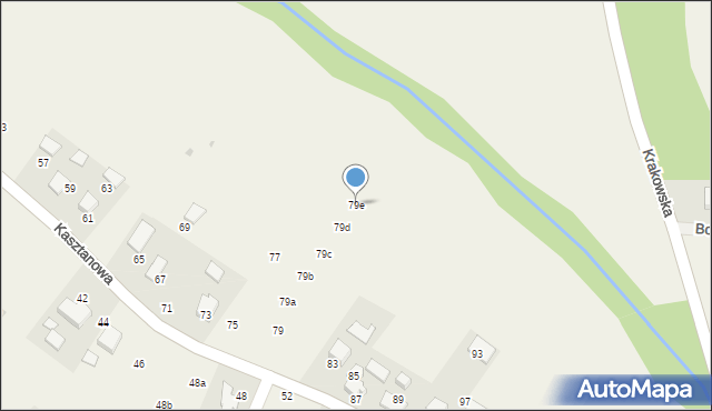 Więckowice, Kasztanowa, 79e, mapa Więckowice