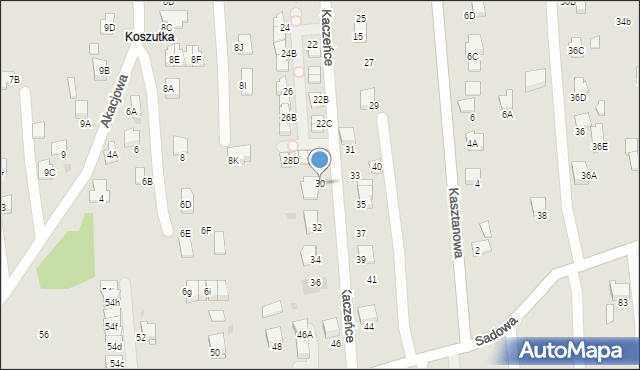 Wieliczka, Kaczeńce, 30, mapa Wieliczka