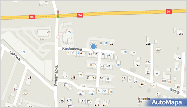 Wieliczka, Kaskadowa, 14, mapa Wieliczka