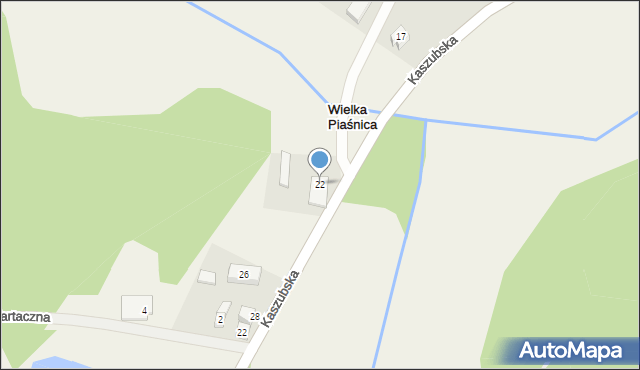 Wielka Piaśnica, Kaszubska, 22, mapa Wielka Piaśnica