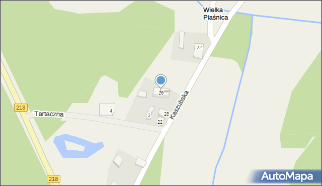 Wielka Piaśnica, Kaszubska, 26, mapa Wielka Piaśnica