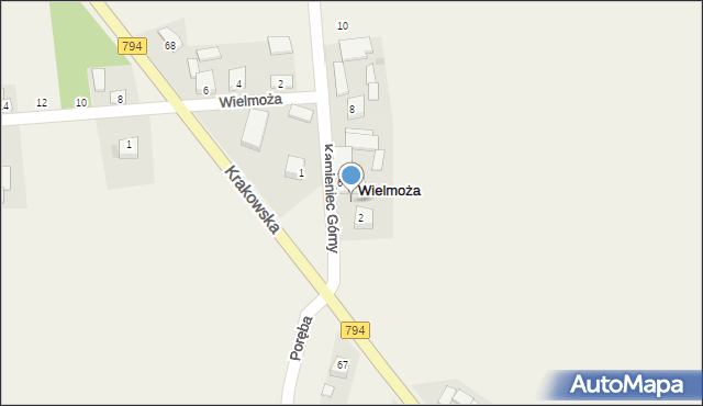 Wielmoża, Kamieniec Górny, 4, mapa Wielmoża