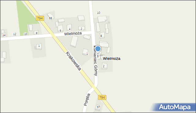 Wielmoża, Kamieniec Górny, 6, mapa Wielmoża