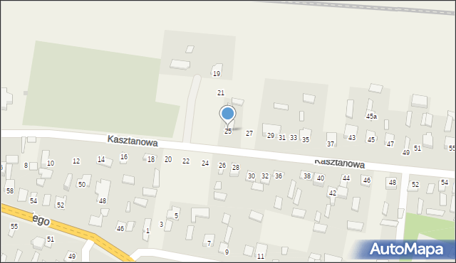 Wieniawa, Kasztanowa, 25, mapa Wieniawa