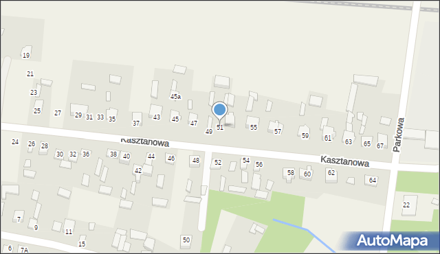 Wieniawa, Kasztanowa, 51, mapa Wieniawa